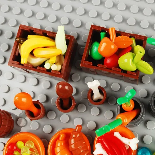 Vista 4 de 280pcs Bloques de Construcción de Alimentos Accesorios de Sencería de Cocina Juego de Ladrillos de Construcción Kit DIY Juego de Construcción