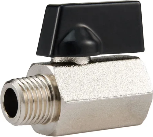 Vista 2 de EFIELD 1/4 Válvula de bola de latón de 1/4 "hembra NPT X 1/4" macho NPT válvula de cierre roscada, (MINI001)