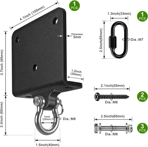 Vista 5 de Kipika Colgador de pared para bolsa pesada, soporte giratorio para bolsa de boxeo resistente para gimnasio en casa, longitud ajustable para bolsa