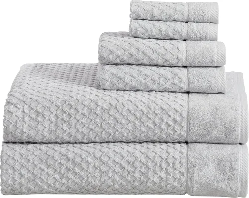 Vista 30 de Great Bay Home - Toallas de mano 100% algodón blanco, 6 toallas de baño suaves para manos, altamente absorbentes y de secado rápido, colección 01