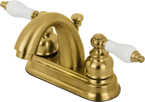 Vista 6 de Kingston Brass KB5613PL Restoration Grifo de baño centerset de 4 pulgadas, latón antiguo