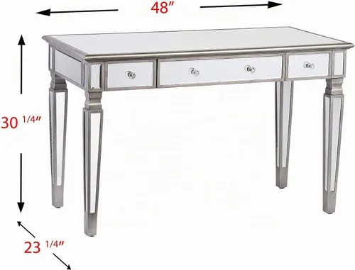 Vista 3 de SEI Furniture Wedlyn - Escritorio con espejo, color plateado