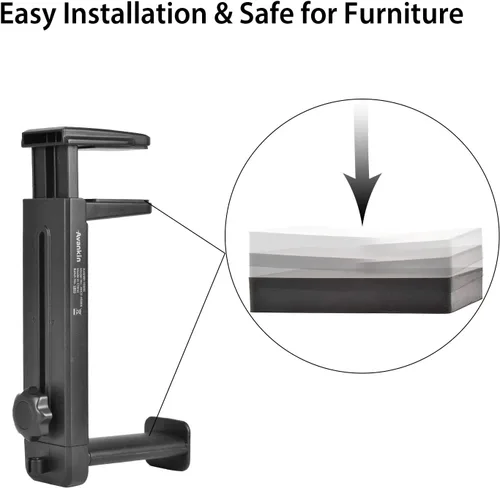 Vista 5 de NEETTO HS906 - Soporte para auriculares y colgador 2 en 1, soporte para auriculares para juegos sobre y debajo del escritorio, gancho de montaje