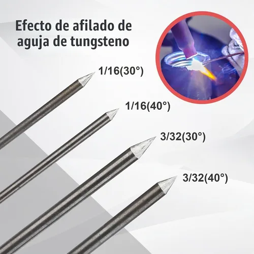 Vista 4 de 3mirrors - Afilador de electrodos de tungsteno de aluminio con cabezal de herramienta de soldadura TIG, ranura de corte multiángulo