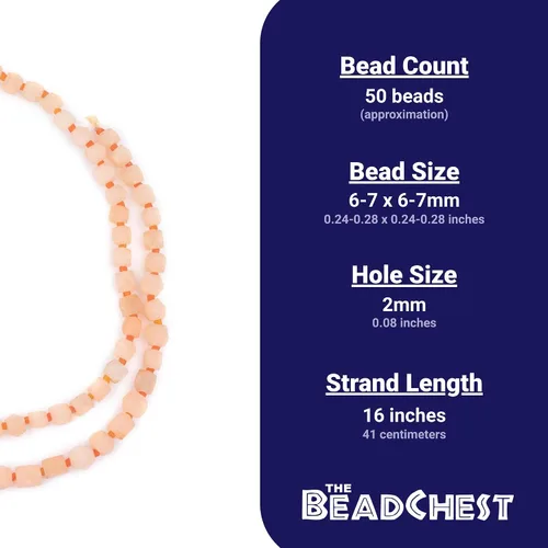 Vista 5 de TheBeadChest - Cuentas de calcita en cubo natural mate sin esquinas de 0.276 in, piedra preciosa facetada naranja Afganistán, agujero grande, 16