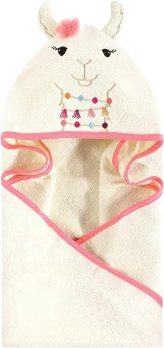 Vista 8 de Little Treasure Toalla unisex de algodón con capucha con cara de animal para bebé, elefante de flor, talla única