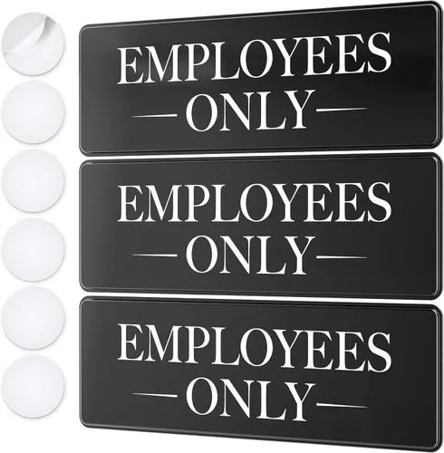Vista 10 de Cartel de "Employees Must Wash Hands", paquete de 3, 3 x 9 pulgadas, perfecto para paredes, puertas o fregaderos en servicio de alimentos, baños
