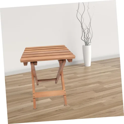 Vista 9 de Chic Solid Wood Long Strip Folding Chair Stool Kitchen Stool Portable Natural Wood