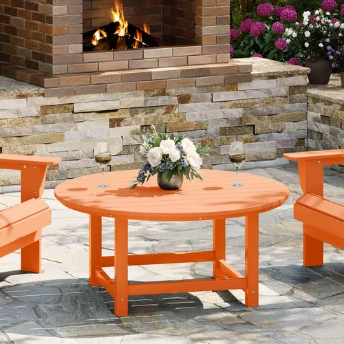 Vista 24 de WestinTrends Mesa de café de patio cuadrada de HDPE Malibu para exteriores de bajo perfil, marrón oscuro