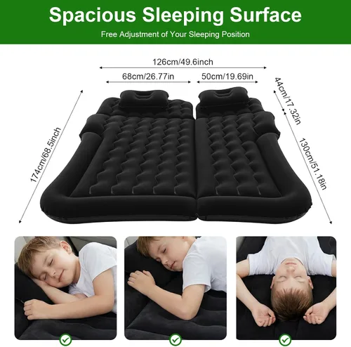 Vista 2 de Colchón de aire SUV, cama inflable para automóvil con 2 almohadas