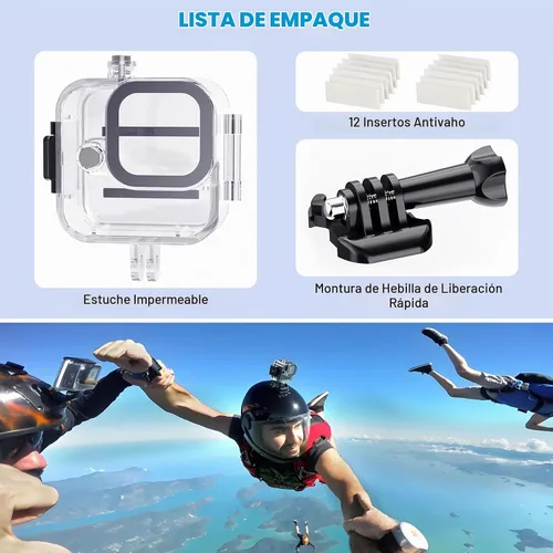 Vista 5 de HONGDAK Carcasa impermeable de 169 pies/196.9 ft para GoPro Hero11 Negro para GoPro 11 mini