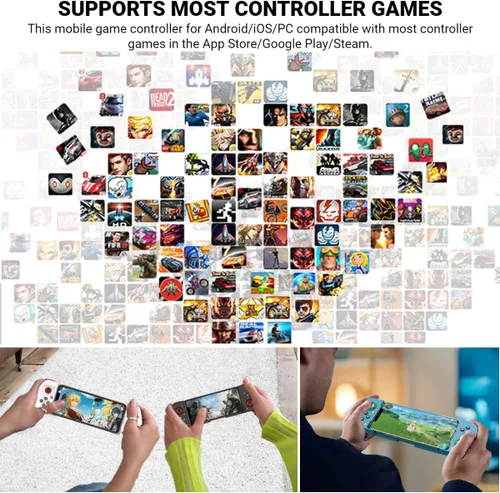 Vista 8 de arVin Mando móvil para juegos para iPhone iOS Android PC, Joystick inalámbrico para iPhone 14131211, iPad, MacBook, Samsung Galaxy S22S21S20, TCL