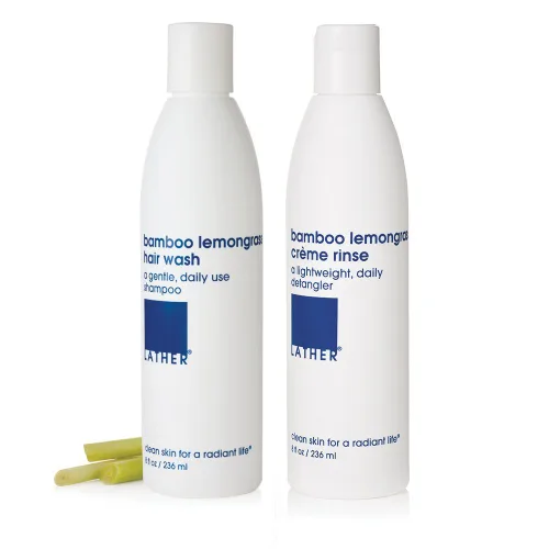 Vista 6 de LATHER Bamboo Lemongrass Champú y acondicionador – Suave champú hidratante diario y acondicionador desenredante para todo tipo de cabello – Ligero