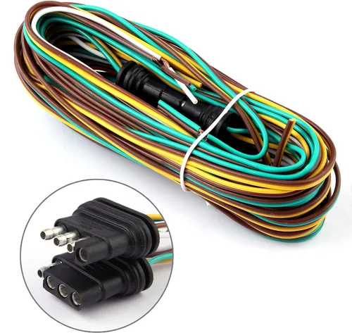 Vista 6 de Kit de luz LED de 12V para remolque, 2x luz de parada, giro y cola LED cuadrada, luces de placa de matrícula y marcha con arnés de cableado de 25