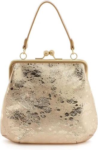 Vista 2 de HOBO Bandolera Alba para mujer, diseño de mármol dorado, talla única, Mármol dorado