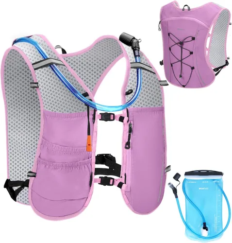 Vista 11 de ECOHUB Chaleco de Hidratación para Correr, Mochila Ligera y Transpirable con Bolsa de Agua de 2L Mochila de Día para Senderismo, Trail Running
