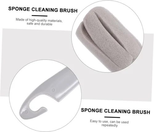 Vista 3 de Kit de cepillo para botellas de espuma, paquete de 3 cepillos de tubo para limpiar botellas de leche, limpiador de jabón, mango largo para bebé