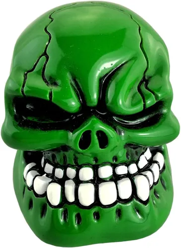 Vista 13 de Lunsom - Pomo de palanca de cambios en forma de calavera, de resina, para la mayoría de los vehículos manuales y automáticos (negro)