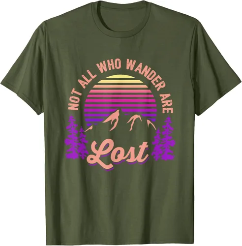 Vista 87 de Not All Who Wander Are Lost Vintage Mountains - Camiseta de senderismo, Negro, S