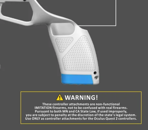 Vista 8 de CYBVR Weighted Gun Stock Controller Grips for the Oculus Quest 2 - VR Accessories for the Meta Quest 2