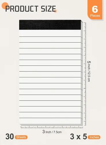 Vista 2 de 6 paquetes de blocs de notas pequeños de repuesto 3 x 5 pulgadas con 30 hojas de papel para notas en cada bloc Mini blocs de bolsillo de repuesto