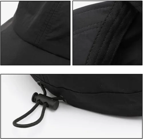 Vista 6 de huablo UPF 50+ Womens Sun Hat Wide Brim Sun Hat UV Protection Hiking Fishing Hat Adjustable Head Circumference for Easy Carry Negro
