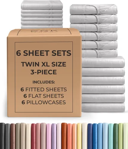 Vista 145 de Pack of 2, Twin Size 3 Piece Sheet Set - Breathable & Cooling - White