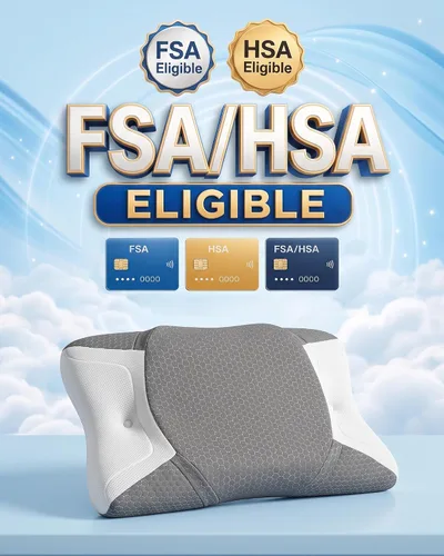 Vista 2 de Elviros HSA/FSA CPAP Almohada para dormir de lado, almohada ajustable para la apnea del sueño Gris oscuro