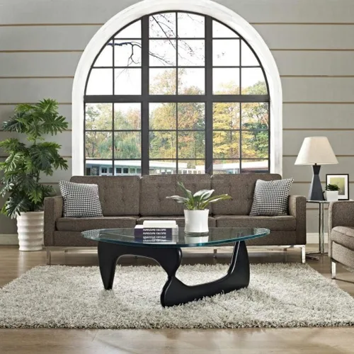 Vista 2 de SHISEDECO Mesa auxiliar triangular moderna de mediados de siglo solamente para patas/pies, 2 piezas de centro entrelazado con base de madera maciza