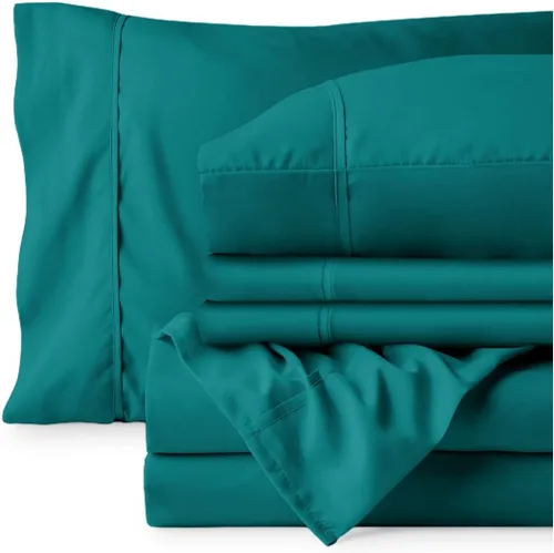 Vista 19 de Bare Home Sheet Set 1800 Ultra-Soft with 2 Pillowcases (Twin XL, Dark Blue)