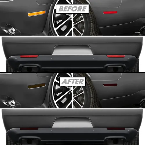 Vista 8 de SlickMod Tinte de humo de vinilo precortado para la luz trasera Dodge Challenger 2015-2022 (1. luz trasera, 20% humo oscuro)