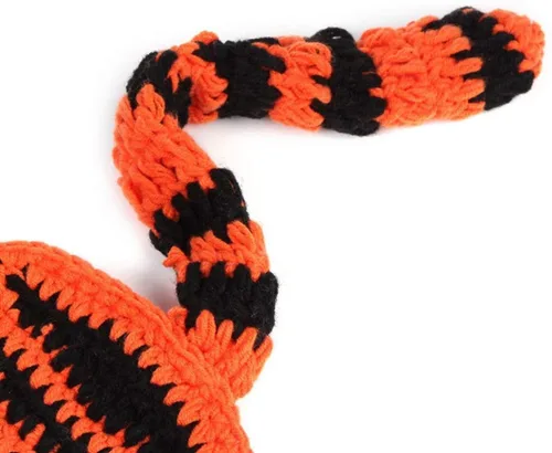 Vista 3 de Toddmomy - Disfraz de Navidad para recién nacido, diseño de ganchillo, gorro de punto de Navidad