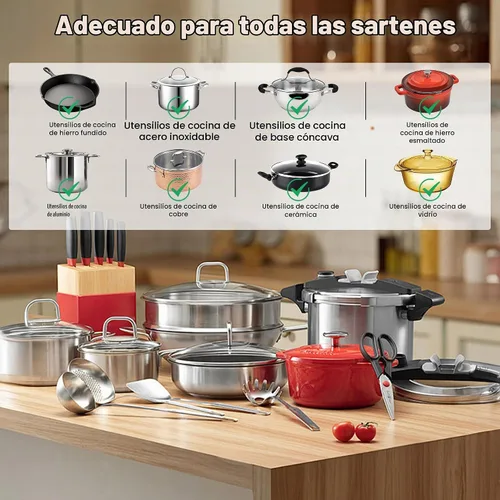 Vista 6 de Placa eléctrica de 2 quemadores con mango de 110 V, 2000 W Shard Power 24 Inch Ceramic Stove Top Countertop Burner, Knob and Touch Control with