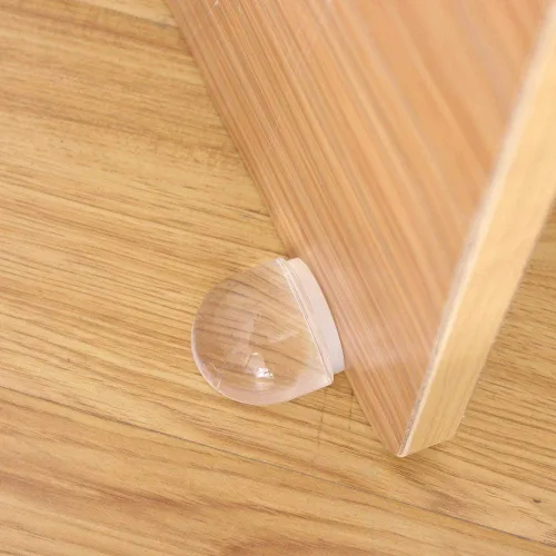 Vista 6 de Tapones autoadhesivos transparentes de 3 piezas para pared y piso, tapón acrílico para puerta de ducha, sin perforaciones, protege paredes