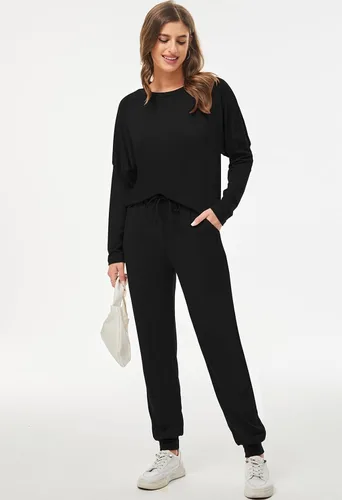 Vista 6 de Fixmatti - Conjunto deportivo de 2piezas para mujer de estilo informal, pantalón largo