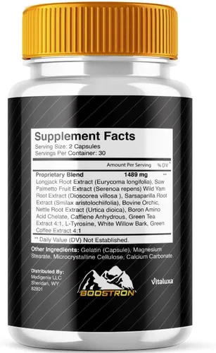 Vista 3 de Suplemento Boostron para hombres, cápsulas Boostrom - Bostrom Pills mezcla de rendimiento de máxima resistencia premium todos los ingredientes
