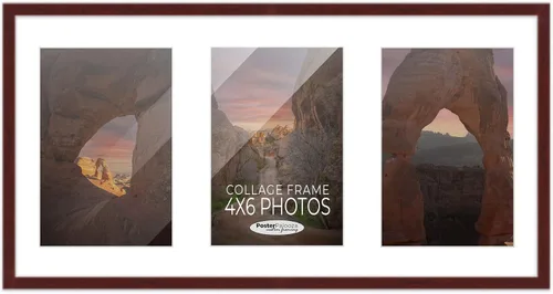 Vista 173 de Marcos de fotos modernos para decoración de pared, marco de collage de fotos de 8 x 10 pulgadas, acabado negro con paspartú negro para dos fotos
