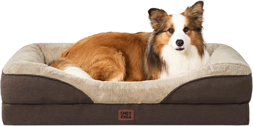 Vista 62 de EHEYCIGA Cama ortopédica para perros medianos, sofá cama de espuma viscoelástica con lados, forro impermeable y funda extraíble lavable, sofá