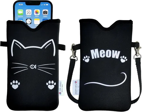 Vista 86 de Tainada Funda Estuche Bolsa de Neopreno para Teléfono para Hombres y Mujeres con Correa Cruzada/Cordón para el Cuello para iPhone 17/16/15 Pro Max