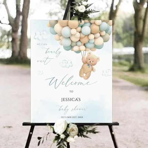 Vista 6 de Cartel de bienvenida de cactus para baby shower, suculenta baby shower
