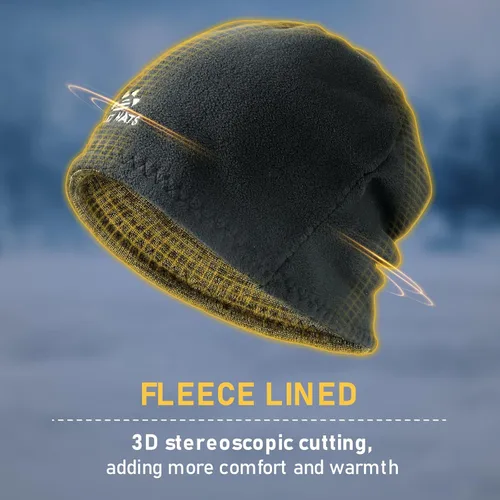 Vista 2 de Lvaiz - Gorro de invierno con forro polar para hombre, reversible, resistente al viento, cálido, para mujer