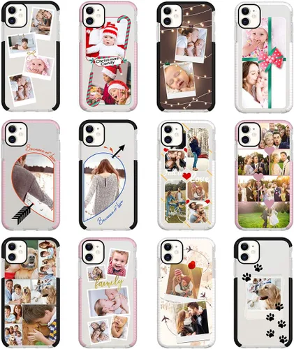 Vista 6 de Styletify Funda de teléfono con foto personalizada para iPhone 11, collages de múltiples imágenes, funda de impacto personalizada a prueba