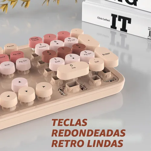 Vista 2 de Combo de teclado y mouse inalámbricos colorido - Teclado inalámbrico de 104 teclas con almohadilla numérica para PC Windows, portátil, laptop