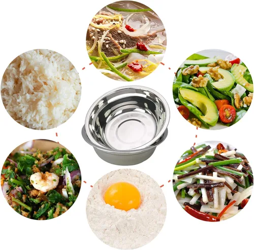 Vista 5 de 6 cuencos para mezclar ensaladas, tazón de acero inoxidable para cocinar y hornear