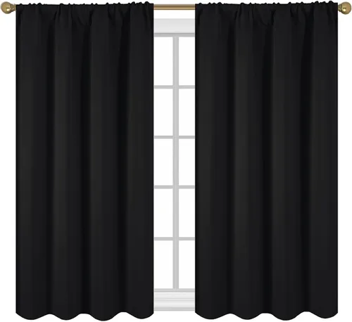 Vista 56 de Diraysid Cortinas opacas beige para dormitorio y sala de estar, cortinas con aislamiento térmico para oscurecer la habitación, 42 x 63 pulgadas, 2
