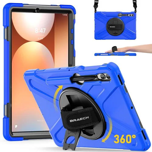 Vista 15 de BRAECN - Funda para Galaxy Tab S10 Plus, S9 Plus, S9 FE+, S8 Plus, S7 Plus, S7 FE 12.4 inch Shockproof Heavy Duty Full Body Protective Cover with