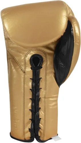 Vista 3 de CLETO REYES Guantes de boxeo tradicionales de entrenamiento con cordones, 12 onzas, oro macizo