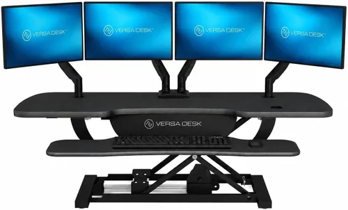 Vista 13 de PowerPro - Convertidor de escritorio de pie de 36 pulgadas, elevador de escritorio eléctrico de altura ajustable para estar de pie o sentado