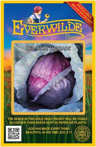 Vista 4 de Everwilde Farms - Semillas de col de acre rojo de 1 onza - Gold Vault