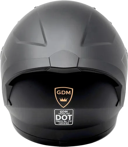 Vista 6 de GDM Casco de motocicleta de cara completa, certificado DOT, compatible con Bluetooth, sistema de 4 rejillas de ventilación